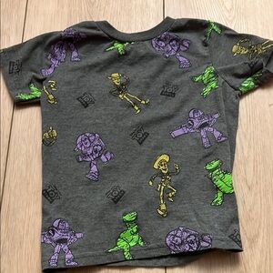Disney Gray and Green Short Sleeve Tee with Dinosaur Print
